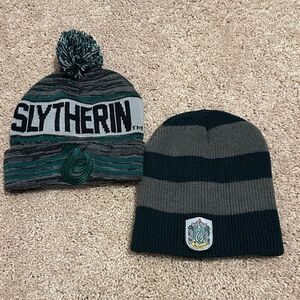 Slytherin Beanie Set - Green and Gray